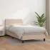 Pat box spring cu saltea, cappuccino, 80x200 cm piele ecologică GartenMobel Dekor