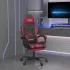 Scaun de gaming cu suport picioare, alb/negru, piele ecologică GartenMobel Dekor