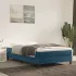 Pat box spring cu saltea, albastru închis, 100x200 cm, catifea GartenMobel Dekor
