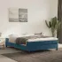 Pat box spring cu saltea, albastru închis, 100x200 cm, catifea GartenMobel Dekor