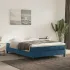Pat box spring cu saltea, albastru închis, 100x200 cm, catifea GartenMobel Dekor