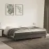 Pat box spring cu saltea, gri închis, 100x200 cm, catifea GartenMobel Dekor