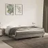 Pat box spring cu saltea, gri deschis, 100x200 cm, catifea GartenMobel Dekor