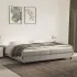 Pat box spring cu saltea, gri deschis, 100x200 cm, catifea GartenMobel Dekor