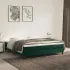 Pat box spring cu saltea, verde închis, 100x200 cm, catifea GartenMobel Dekor
