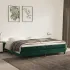 Pat box spring cu saltea, verde închis, 100x200 cm, catifea GartenMobel Dekor