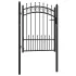 Poartă de gard Emmen cu țepi din oțel 104x109,5 cm, negru GartenMobel Dekor