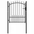 Poartă de gard cu țepi cu blocare Negru 100 x 125 cm GartenMobel Dekor