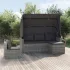 Set canapea de grădină cu perne, 4 piese, gri, poliratan GartenMobel Dekor