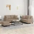 Set de canapele cu perne, 3 piese, cappuccino, piele ecologică GartenMobel Dekor