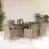 Set mobilier grădină cu perne, 9 piese, gri deschis, poliratan GartenMobel Dekor