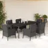 Set mobilier de grădină cu perne, 3 piese, negru, poliratan GartenMobel Dekor