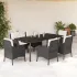 Set mobilier de grădină cu perne, 3 piese, negru, poliratan GartenMobel Dekor
