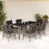 Set mobilier grădină cu perne, 9 piese, gri, poliratan GartenMobel Dekor