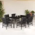Set mobilier de grădină cu perne, 5 piese, negru, poliratan GartenMobel Dekor
