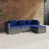 Set mobilier de grădină cu perne, 4 piese, gri, poliratan GartenMobel Dekor