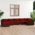 Set mobilier de grădină cu perne, 7 piese, negru, poliratan GartenMobel Dekor