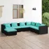 Set mobilier de grădină cu perne, 7 piese, negru, poliratan GartenMobel Dekor