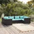 Set mobilier de grădină cu perne, 6 piese, negru, poliratan GartenMobel Dekor