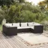 Set mobilier de grădină cu perne, 6 piese, negru, poliratan GartenMobel Dekor
