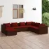 Set mobilier de grădină cu perne, 7 piese, negru, poliratan GartenMobel Dekor