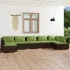 Set mobilier de grădină cu perne, 7 piese, maro, poliratan GartenMobel Dekor