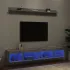 Unități TV de perete cu LED-uri 5 piese gri beton lemn compozit GartenMobel Dekor