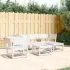Set mobilier grădină cu perne 5 piese alb lemn masiv de pin GartenMobel Dekor
