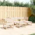 Set mobilier grădină cu perne 5 piese alb lemn masiv de pin GartenMobel Dekor