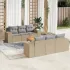 Set canapele de grădină, 7 piese, cu perne, gri, poliratan GartenMobel Dekor