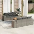Set canapele de grădină, 7 piese, cu perne, gri, poliratan GartenMobel Dekor