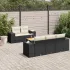 Set mobilier de grădină cu perne, 6 piese, negru, poliratan GartenMobel Dekor