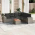 Set canapele de grădină cu perne, 7 piese, negru, poliratan GartenMobel Dekor