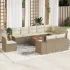 Set canapele de grădină cu perne, 11 piese, bej, poliratan GartenMobel Dekor