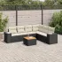 Set canapele de grădină cu perne, 7 piese, negru, poliratan GartenMobel Dekor