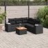 Set mobilier de grădină cu perne, 6 piese, negru, poliratan GartenMobel Dekor