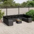 Set canapele de grădină cu perne, 11 piese, negru, poliratan GartenMobel Dekor