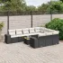 Set canapele de grădină cu perne, 11 piese, negru, poliratan GartenMobel Dekor