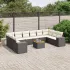 Set canapele de grădină cu perne, 11 piese, negru, poliratan GartenMobel Dekor
