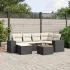 Set canapele de grădină, 7 piese, cu perne, gri, poliratan GartenMobel Dekor