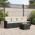 Set mobilier de grădină cu perne, 5 piese, negru, poliratan GartenMobel Dekor