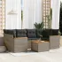 Set canapele de grădină cu perne, 7 piese, negru, poliratan GartenMobel Dekor
