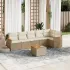Set canapele de grădină, 7 piese, cu perne, bej, poliratan GartenMobel Dekor