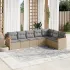 Set canapele de grădină, 7 piese, cu perne, gri, poliratan GartenMobel Dekor