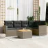 Set mobilier grădină cu perne, 6 piese, gri, poliratan GartenMobel Dekor