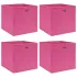 Cutii depozitare cu capac 4 buc. roșu închis 32x32x32cm, textil GartenMobel Dekor