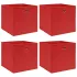 Cutii depozitare cu capac 4 buc. roșu închis 32x32x32cm, textil GartenMobel Dekor