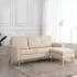 Canapea cu 3 locuri și taburet, crem, material textil GartenMobel Dekor