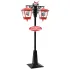 Felinar stradal cu moș Crăciun, negru/roșu, 81x40x188 cm PVC GartenMobel Dekor