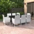 Set mobilier de grădină, cu perne, 9 piese, poliratan și sticlă GartenMobel Dekor